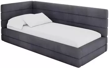 ALTDECOR BEMY Jugendbett mit Bettkasten 90x200cm, dunkelgrau (800001942243)