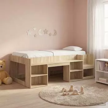 vidaXL Kinderbettgestell mit Stauraum Sonoma-Eiche 80x200cm