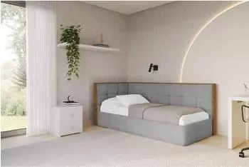 ALTDECOR SOVY Jugendbett mit Bettkasten, 80x200cm, grau (800001942603)