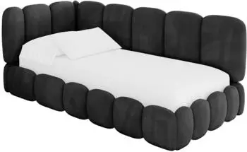 ALTDECOR AVRY Jugendbett mit Bettkasten 80x200cm, schwarz