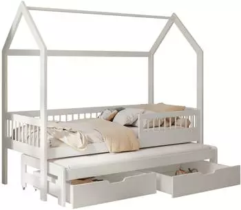 Mirjan24 Kinderbett Asher 80 mit 2 Schubladen, Holz, kaschmir, 80x180cm (800001999564)