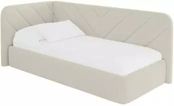 ALTDECOR FIKY Jugendbett mit Bettkasten und Lattenrost, 80x200cm, beige