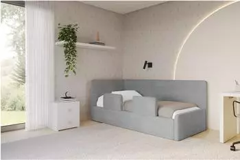ALTDECOR NORY Jugendbett mit Bettkasten, 90x200cm, grau (800001939410)