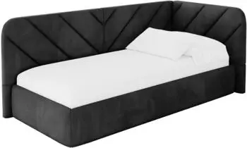 ALTDECOR FIKY Jugendbett mit Bettkasten, 100x200cm, schwarz (800001942191)