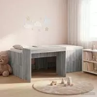 vidaXL Hochbett mit Schreibtisch f&uuml;r Kinder Grau Sonoma 90 x 200 cm