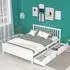OKWISH Doppelbett 140x200cm Kiefer/MDF weiß mit 2 Schubladen (800001355697)