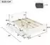 OKWISH Doppelbett 140x200cm Kiefer/MDF weiß mit 2 Schubladen (800001355697)