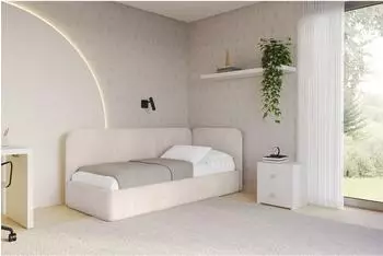 ALTDECOR ELSY Jugendbett mit Bettkasten 100x200cm, beige (800001942396)