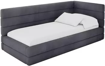 ALTDECOR BEMY Jugendbett mit Bettkasten, 80x200cm, dunkelgrau (Casablanca 2315)
