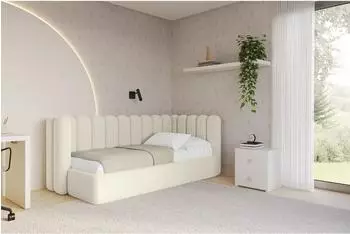 ALTDECOR HUGY Jugendbett mit Bettkasten, 90x200cm, beige