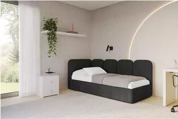 ALTDECOR Vely Jugendbett mit Bettkasten 80x200cm schwarz (800001942494)