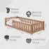 Kids Collective Bodenbett mit Rausfallschutz & Lattenrost, Montessori, 80x160cm, zimt (K11262)