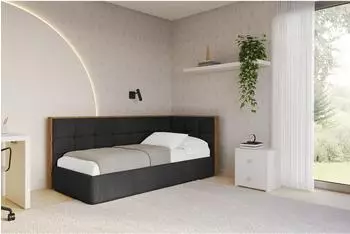 ALTDECOR SOVY Jugendbett mit Bettkasten 90x200, schwarz (800001942345)