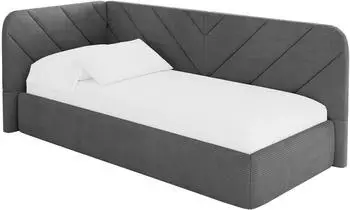 ALTDECOR FIKY Jugendbett mit Bettkasten 80x200cm, dunkelgrau, Polsterbett