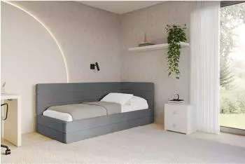 ALTDECOR BEMY Jugendbett mit Bettkasten, 100x200cm, dunkelgrau (800001941560)