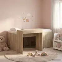vidaXL Hochbett mit Schreibtisch f&uuml;r Kinder Sonoma-Eiche 80 x 160 cm
