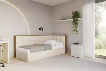 ALTDECOR SOVY Jugendbett mit Bettkasten, 100x200cm, beige (800001939490)