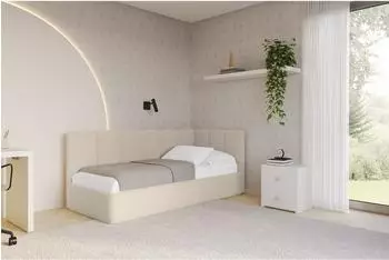 ALTDECOR DEXY Jugendbett mit Bettkasten, 80x200cm, dunkelbeige (800001939009)