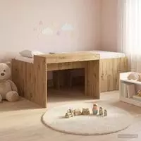 vidaXL Hochbett mit Schreibtisch f&uuml;r Kinder Artisan-Eiche 90 x 200 cm
