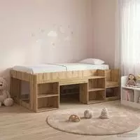 vidaXL Kinderbettgestell mit Stauraum Artisan-Eiche 90 x 200 cm