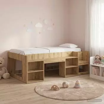 vidaXL Kinderbettgestell mit Stauraum Artisan-Eiche 90x200cm