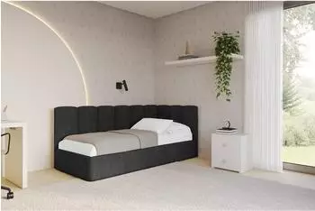 ALTDECOR DEXY Jugendbett mit Bettkasten, schwarz, 80x200cm (800001942254)