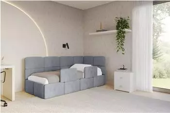 ALTDECOR Kivy Jugendbett mit Bettkasten 80x200, grau (Casablanca 2314)