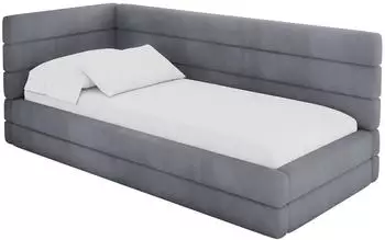ALTDECOR BEMY Jugendbett mit Bettkasten, 90x200cm, grau (Casablanca 2314)