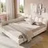 MODFU Kinderbett aus Samt, beige, 140x190cm, mit Rausfallschutz und Lattenrost