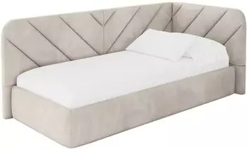 ALTDECOR FIKY Jugendbett mit Bettkasten, Polsterbett 90x200cm, beige (800001942186)