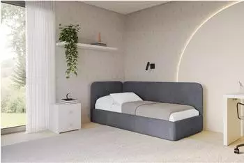ALTDECOR Elsy Jugendbett mit Bettkasten 90x200, dunkelgrau (800001941852)