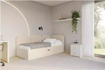 ALTDECOR Alvy Jugendbett mit Bettkasten und Matratze, 100x200cm, dunkelbeige (800001940978)