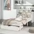 OKWISH Einzelbett mit Schubladen, Regal-Kopfteil, 90x200cm, weiß