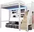 Stilvora Hochbett 90×200cm mit Kleiderschrank, Stauraumleiter und LED-Leuchten, Metall