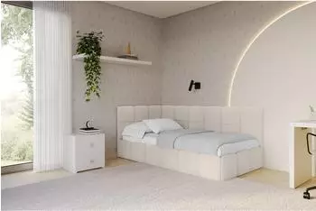 ALTDECOR LIVY Jugendbett mit Bettkasten 80x200cm, beige (800001954818)
