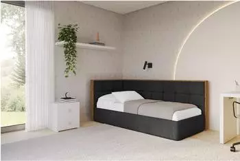 ALTDECOR SOVY Jugendbett mit Bettkasten 80x200, schwarz (800001939342)