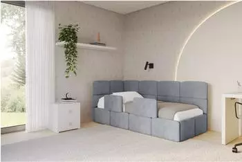 ALTDECOR KIVY Jugendbett mit Bettkasten 100x200, grau (800001932056)