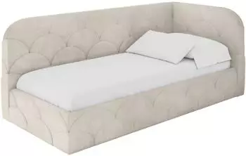 ALTDECOR ELRY Jugendbett mit Bettkasten und Matratze, Polsterbett 100x200cm, beige (800001941821)