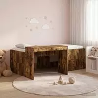 vidaXL Hochbett mit Schreibtisch f&uuml;r Kinder Ger&auml;ucherte Eiche