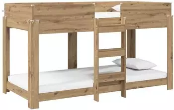 vidaXL Etagenbett Kinder Artisan-Eiche 90x190cm Holzwerkstoff