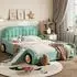 Stilvora Kinderbett 140x200 Autobett mit Rutsche und Treppe, blaugrün (KABZ5SY0WXA9RJC)