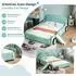 Stilvora Kinderbett 140x200 Autobett mit Rutsche und Treppe, blaugrün (KABZ5SY0WXA9RJC)
