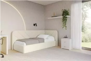 ALTDECOR FIKY Jugendbett mit Bettkasten, 80x200cm, beige