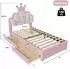Stilvora Kinderbett 90x200cm, rosa, PU, 2 Schubladen, LED (KABPD3HE3J0)
