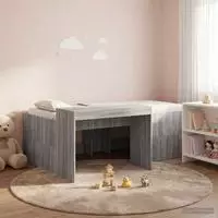 vidaXL Hochbett mit Schreibtisch f&uuml;r Kinder Grau Sonoma 80 x 200 cm