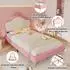 Stilvora Prinzessinbett Kinderbett mit Krone, LED, 90x200cm, rosa/weiß (KABT62HDK258E)