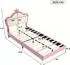 Stilvora Prinzessinbett Kinderbett mit Krone, LED, 90x200cm, rosa/weiß (KABT62HDK258E)