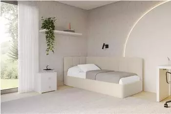 ALTDECOR DEXY Jugendbett mit Bettkasten, 80x200cm, dunkelbeige (800001942065)