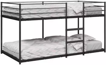 vidaXL Etagenbett ohne Matratze, Stahl, schwarz, 80x200cm (4019875)