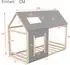 OKWISH Hausbett mit Dach & Fenster, Holz, 90x200cm, grau